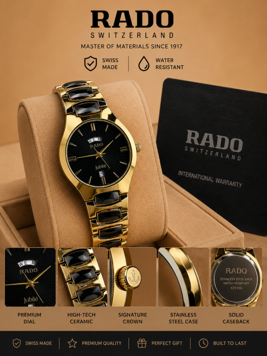 RADO JUBLIE DAY-DATE GOLD BLACK