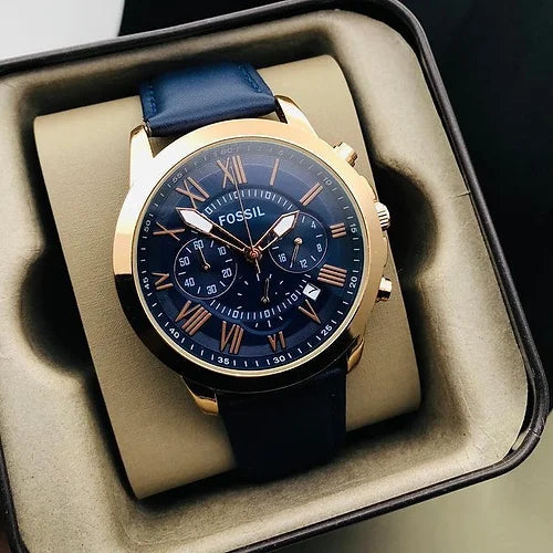 FOSSIL BLUE DIAL CHRONOGRAPH WORKING MEN'S WATCH