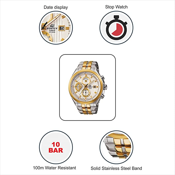 EDIFICE CASIO HYBRID DUAL TONE WATCH
