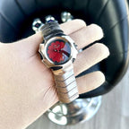 OAKLEY MENS SILVER RED WATCH