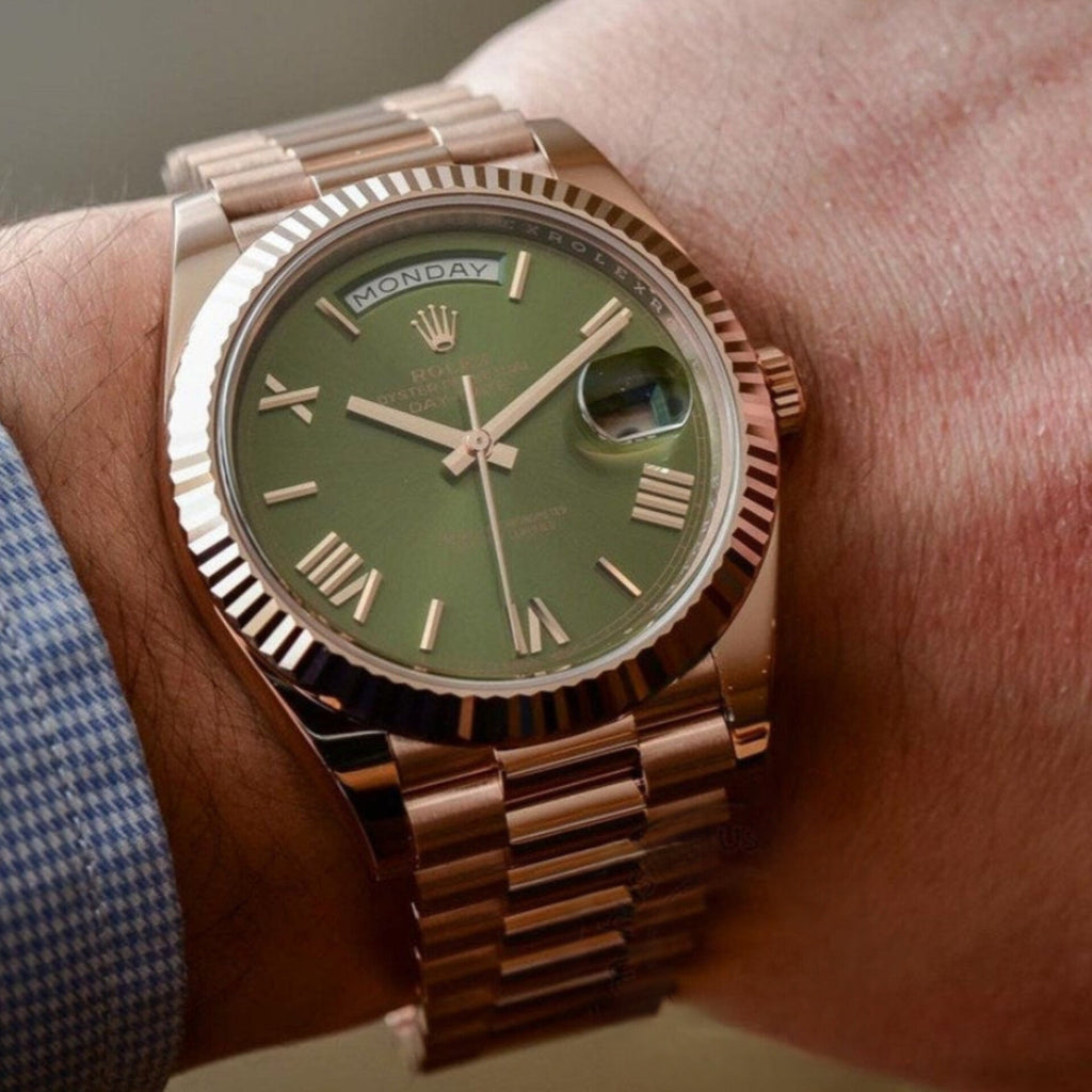 ROLEX DAY DATE GREEN ROSE GOLD (AUTOMATIC)