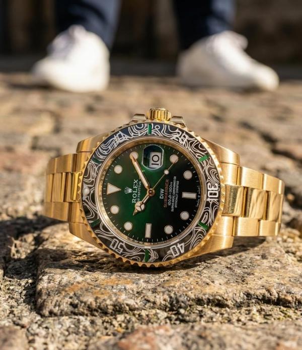 ROLEX OYSTER PERPETUAL SUBMARINE DIW LIMITED ADDITION GOLD-GREEN