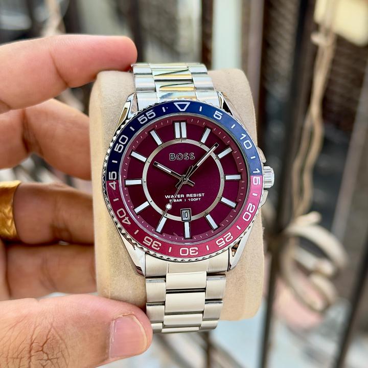 HUGOBOSS ANALOGS SILVER RED