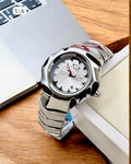 OAKLEY SILVER WHITE DATE WORKING METAL WATCH