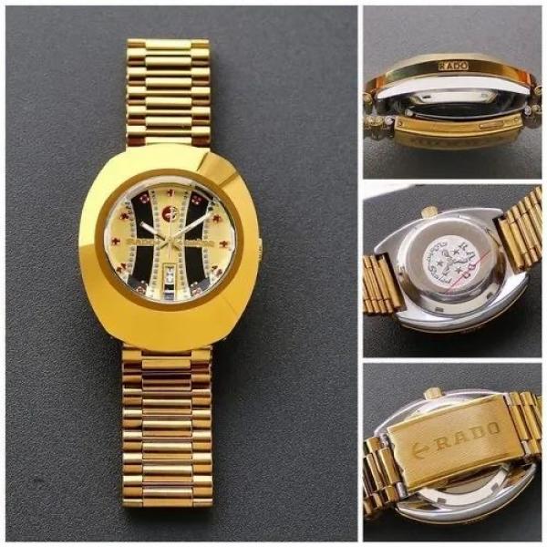 RADO DIASTAR GOLD DAY DATE AUTOMATIC TWO STRAP