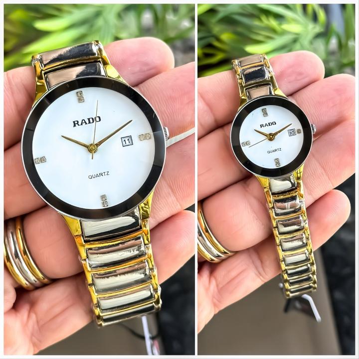 RADO COUPLE SILVER GOLD WHITE