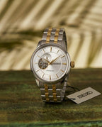 SEIKO PRESAGE COCKTAIL TIME OPEN HEART AUTOMATIC 2 TON GOLD WHITE